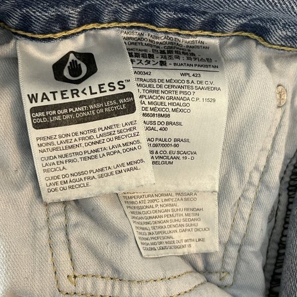 Levis 505 Jeans Mens 34x30 Blue Original Straight Leg - Picture 7 of 10